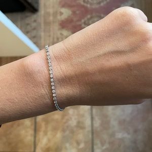 Monet silver tennis bracelet - small and delicate